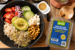 Broccoli Sprout and Chickpea Buddha Bowl